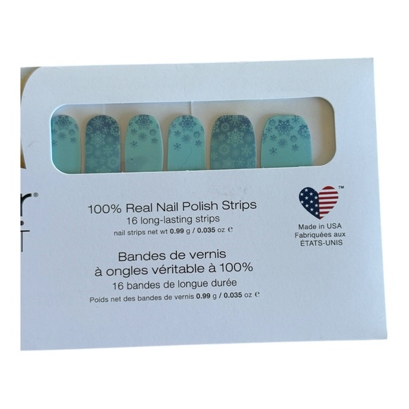 Color Street COLD FRONT Blue Snowflake Print Shimmer Ombré Winter Set - Picture 3 of 6